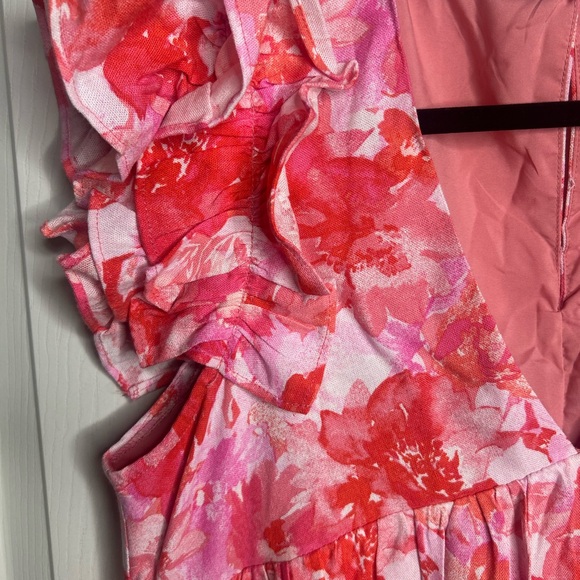 Mustard Seed Coral Floral Dress Womens size M - Picture 3 of 7